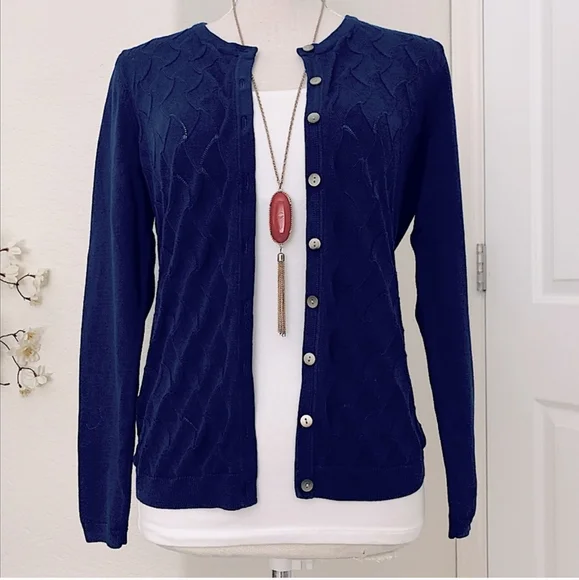 Talbots Colbalt Blue Cardigan Size Small - Picture 10 of 13